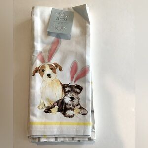 Bloom Dogs With Bunny Ears Kitchen Towels 4 Pack New